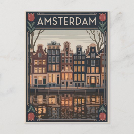 Amsterdamse vintage briefkaart (Voorkant)