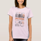 Amsterdamse Vintage Graphic Dames T-shirt (Voorkant)