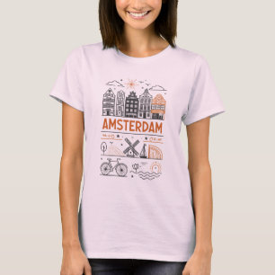 Amsterdamse Vintage Graphic Dames T-shirt