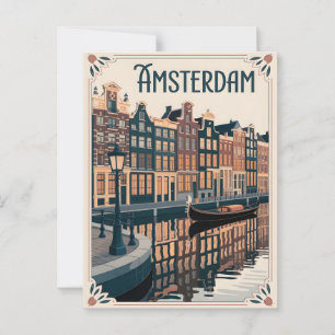 Amsterdamse vintage minimalistisch briefkaart