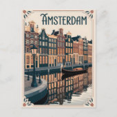 Amsterdamse vintage minimalistisch briefkaart (Voorkant)