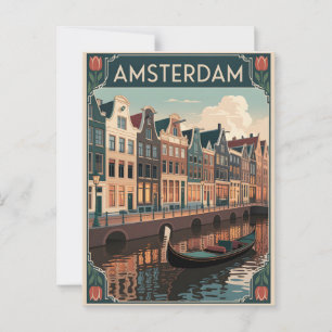 Amsterdamse vintage minimalistisch briefkaart