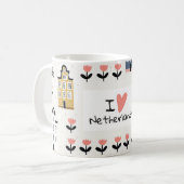 Amsterdamse Vintage: Traditionele stadsillustratie Koffiemok (Voorkant links)