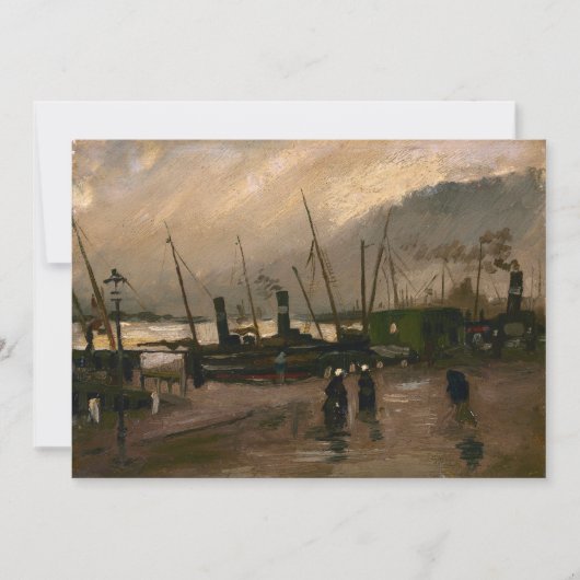 Amsterdamse Vissers's Harbour Storm van Vincent Go Feestdagenkaart (Voorkant)