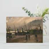 Amsterdamse Vissers's Harbour Storm van Vincent Go Feestdagenkaart (Staand voorkant)