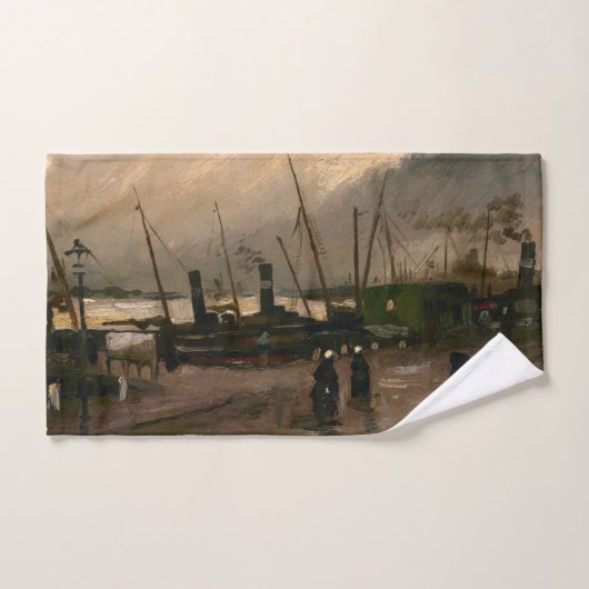 Amsterdamse Vissers's Harbour Storm van Vincent Go Handdoek (Handdoek)