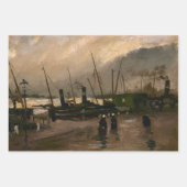 Amsterdamse Vissers's Harbour Storm van Vincent Go Inpakpapier Vel (Voorkant 2)