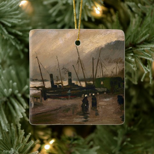 Amsterdamse Vissers's Harbour Storm van Vincent Go Keramisch Ornament (Boom)