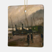Amsterdamse Vissers's Harbour Storm van Vincent Go Keramisch Ornament (Links)