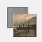 Amsterdamse Vissers's Harbour Storm van Vincent Go Magneet (Voorkant / Achterkant)
