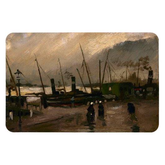Amsterdamse Vissers's Harbour Storm van Vincent Go Magneet (Horizontaal)