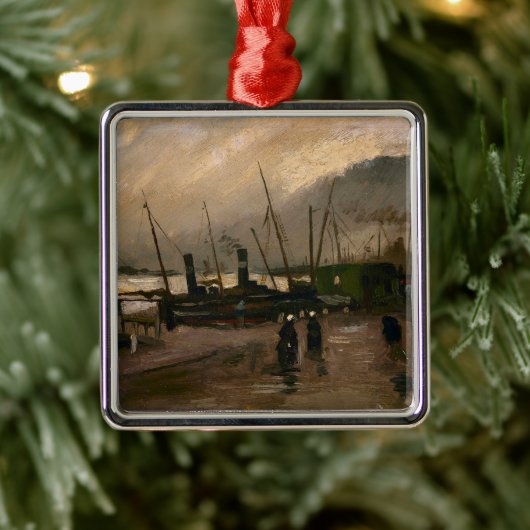 Amsterdamse Vissers's Harbour Storm van Vincent Go Metalen Ornament (Boom)
