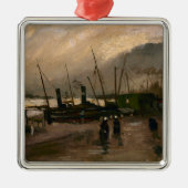 Amsterdamse Vissers's Harbour Storm van Vincent Go Metalen Ornament (Voorkant)
