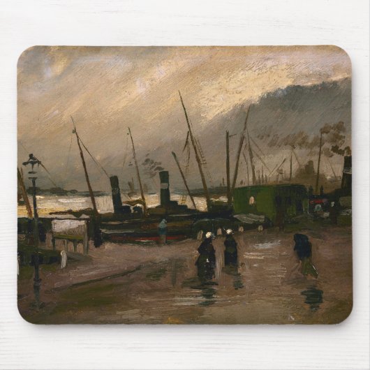 Amsterdamse Vissers's Harbour Storm van Vincent Go Muismat (Voorkant)