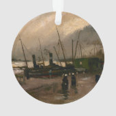Amsterdamse Vissers's Harbour Storm van Vincent Go Ornament (achterkant)
