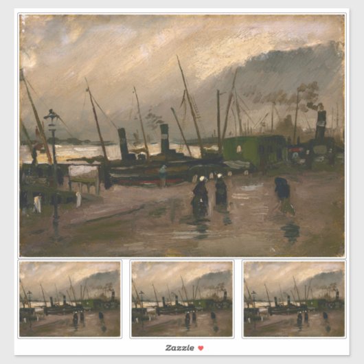 Amsterdamse Vissers's Harbour Storm van Vincent Go Sticker (Vel)