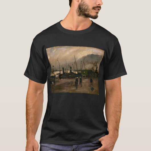 Amsterdamse Vissers's Harbour Storm van Vincent Go T-shirt (Voorkant)