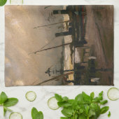 Amsterdamse Vissers's Harbour Storm van Vincent Go Theedoek (Gevouwen)