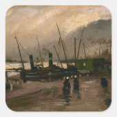 Amsterdamse Vissers's Harbour Storm van Vincent Go Vierkante Sticker (Voorkant)