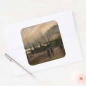 Amsterdamse Vissers's Harbour Storm van Vincent Go Vierkante Sticker (Envelop)