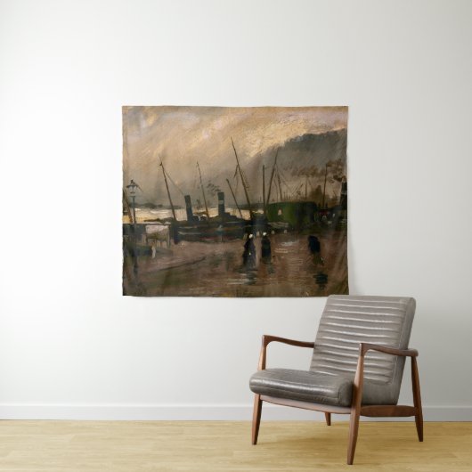 Amsterdamse Vissers's Harbour Storm van Vincent Go Wandkleed (In Situ (horizontaal))
