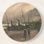 Amsterdamse Vissers's Harbour Storm van Vincent Go Zandsteen Onderzetter (Voorkant)