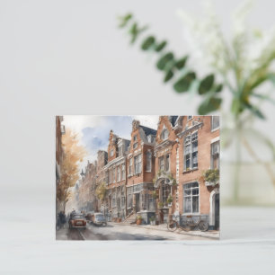 Amsterdamse waterverf schilderij briefkaart
