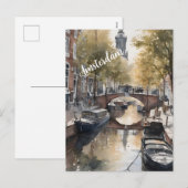 Amsterdamse waterverf schilderij feestdagenkaart (Voorkant / Achterkant)