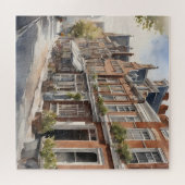 Amsterdamse waterverf schilderij legpuzzel (Horizontaal)