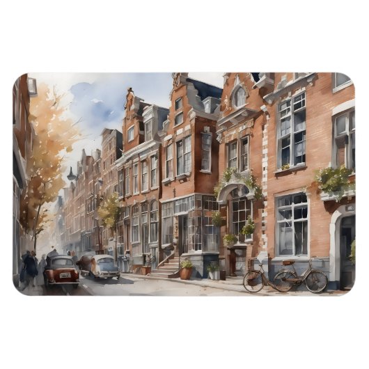 Amsterdamse waterverf schilderij magneet (Horizontaal)