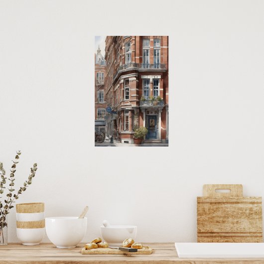 Amsterdamse waterverf schilderij poster (Keuken)