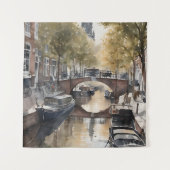 Amsterdamse waterverf schilderij wandkleed (Voorkant)
