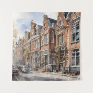 Amsterdamse waterverf schilderij wandkleed