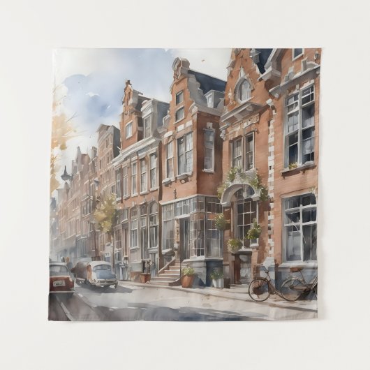 Amsterdamse waterverf schilderij wandkleed (Voorkant)