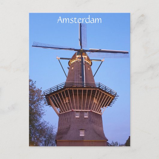 Amsterdamse windmolen briefkaart (Voorkant)