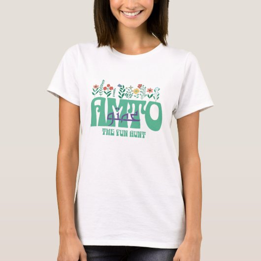 Amto De Leuke Tante Bloemen Arabische Kalligrafie T-shirt (Voorkant)