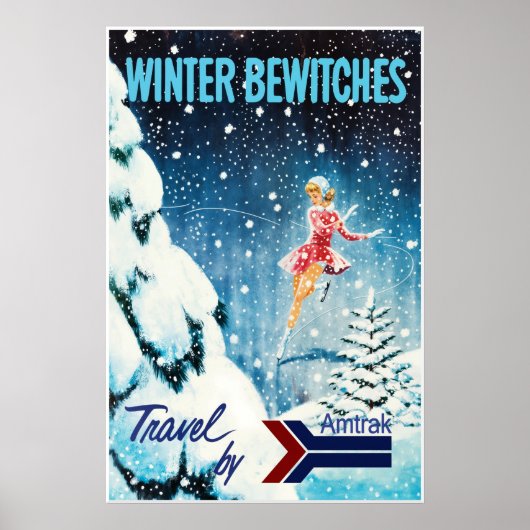 AMTRAK-wintertreinreisposter Poster (Voorkant)