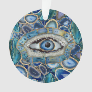 Amulet Blue Geodes en kristallen van het boze oog Ornament