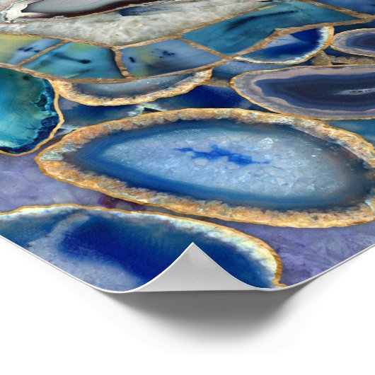 Amulet Blue Geodes en kristallen van het boze oog Poster (Hoek)