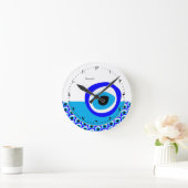 Amulet & Evil Eye Talisman, Turks / Arabisch White Ronde Klok (Huis)