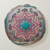 Amulett-Kissen „Hüter der Steppe“ Rond Kussen (Achterkant)