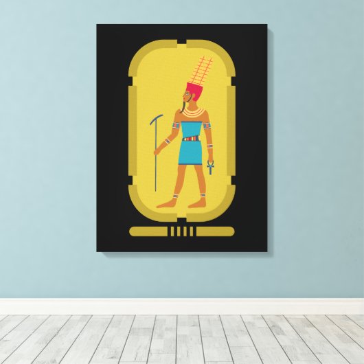 Amun God of the Air Canvas Print (Insitu (Houten vloer))