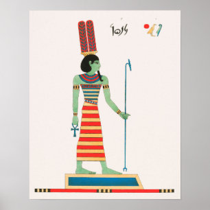Amun illustratie van Pantheon Egyptien Poster