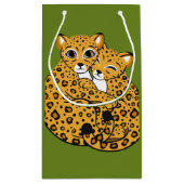 Amur Leopard Cubs Cuddling Art Klein Cadeauzakje (Achterkant)