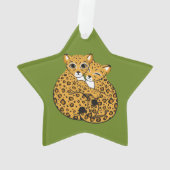 Amur Leopard Cubs Cuddling Art Ornament (achterkant)