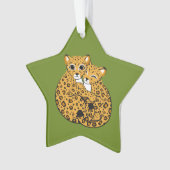 Amur Leopard Cubs Cuddling Art Ornament (voorkant)