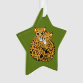 Amur Leopard Cubs Cuddling Art Ornament (voorkant)