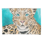 Amur Leopard Waterverf Art Kussensloop (Voorkant)
