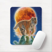 Amur Tiger Cub & Moon Fantasy Wildlife Mousepad Muismat (Met muis)