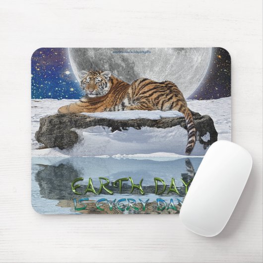 Amur Tiger Earth Day Wildlife Protection Mousepad Muismat (Met muis)